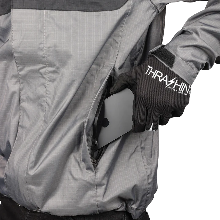 THRASHIN SUPPLY CO. Mission WP Rain Jacket - Black/Gray - Medium TMJ-11-09