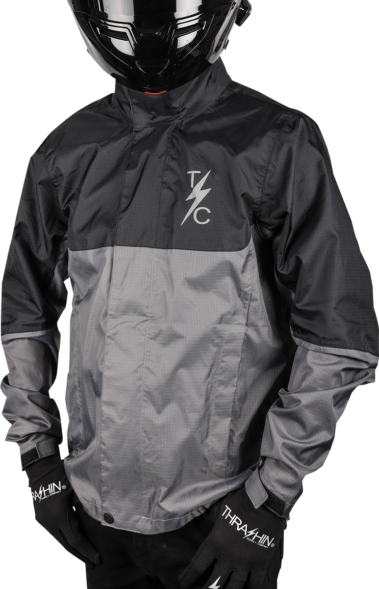 THRASHIN SUPPLY CO. Mission WP Rain Jacket - Black/Gray - 2XL TMJ-11-12