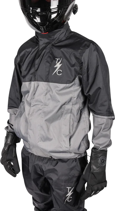 THRASHIN SUPPLY CO. Mission WP Rain Jacket - Black/Gray - Large TMJ-11-10
