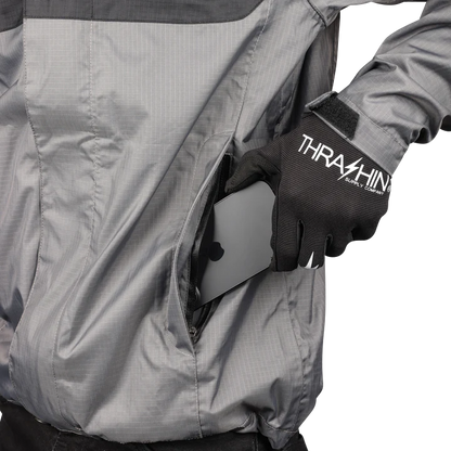 THRASHIN SUPPLY CO. Mission WP Rain Jacket - Black/Gray - Large TMJ-11-10