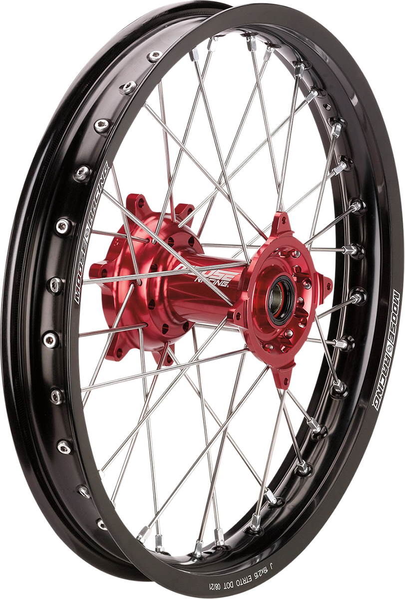 MOOSE OFFROAD Wheel Assembly - SX-1 - Complete - Rear - Black Wheel/Red Hub - 18x2.15 - Beta BR-215-18BKRD