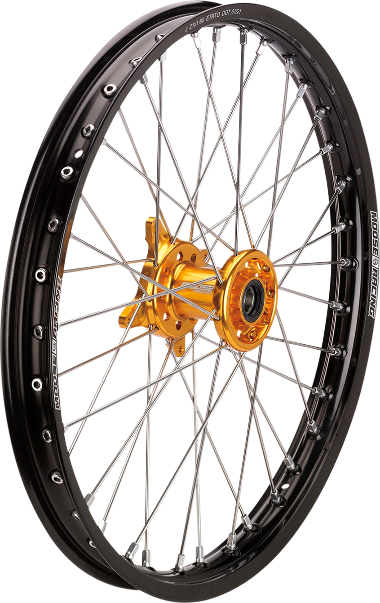 MOOSE OFFROAD Wheel Assembly - SX-1 - Complete - Front - Black Wheel/Blue Hub - 21x1.6 - Sherco CF-16021BKBU