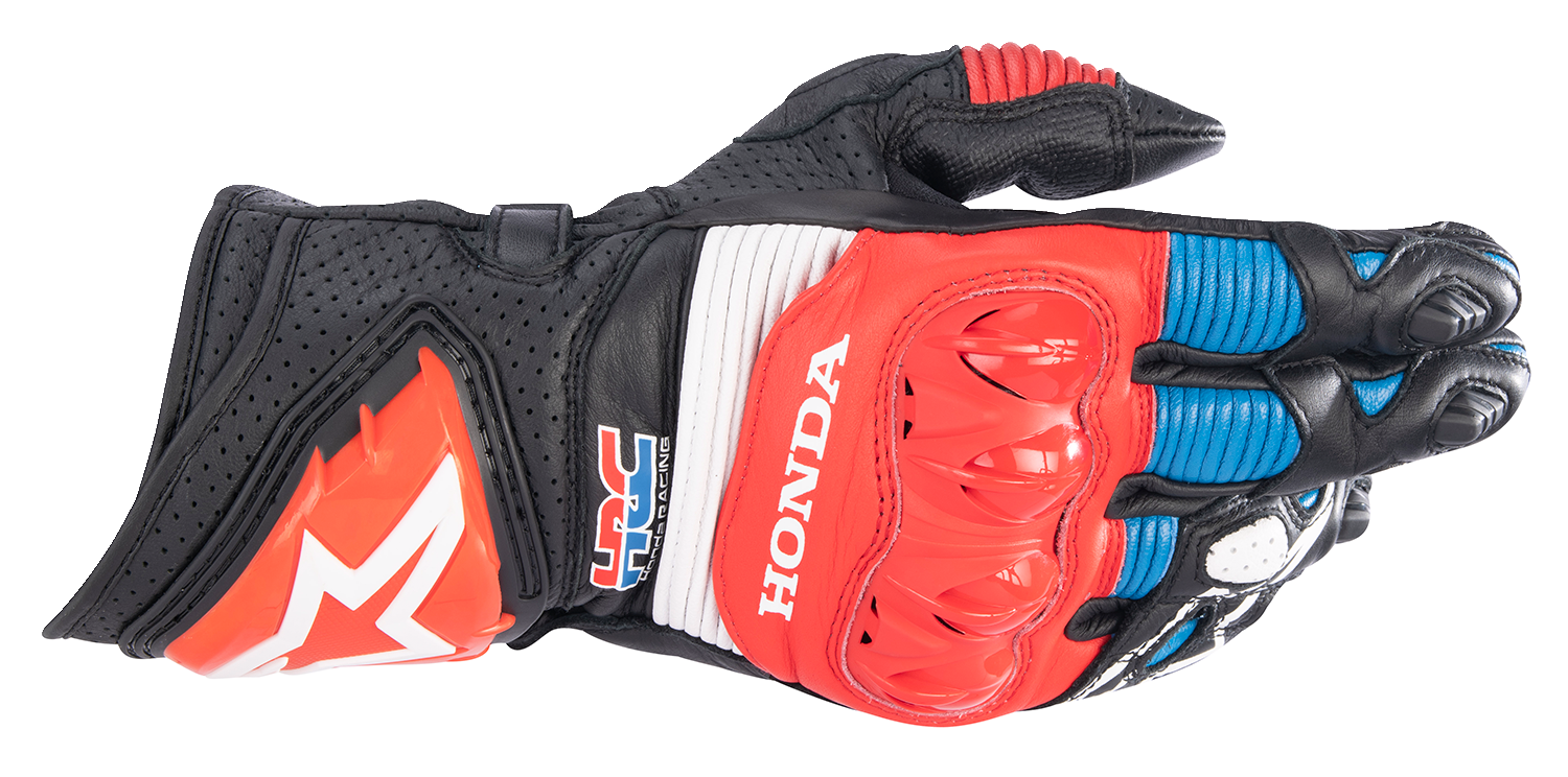 ALPINESTARS Honda GP Pro R3 Gloves - Black/Bright Red/Blue - XL 3556223-1317-XL