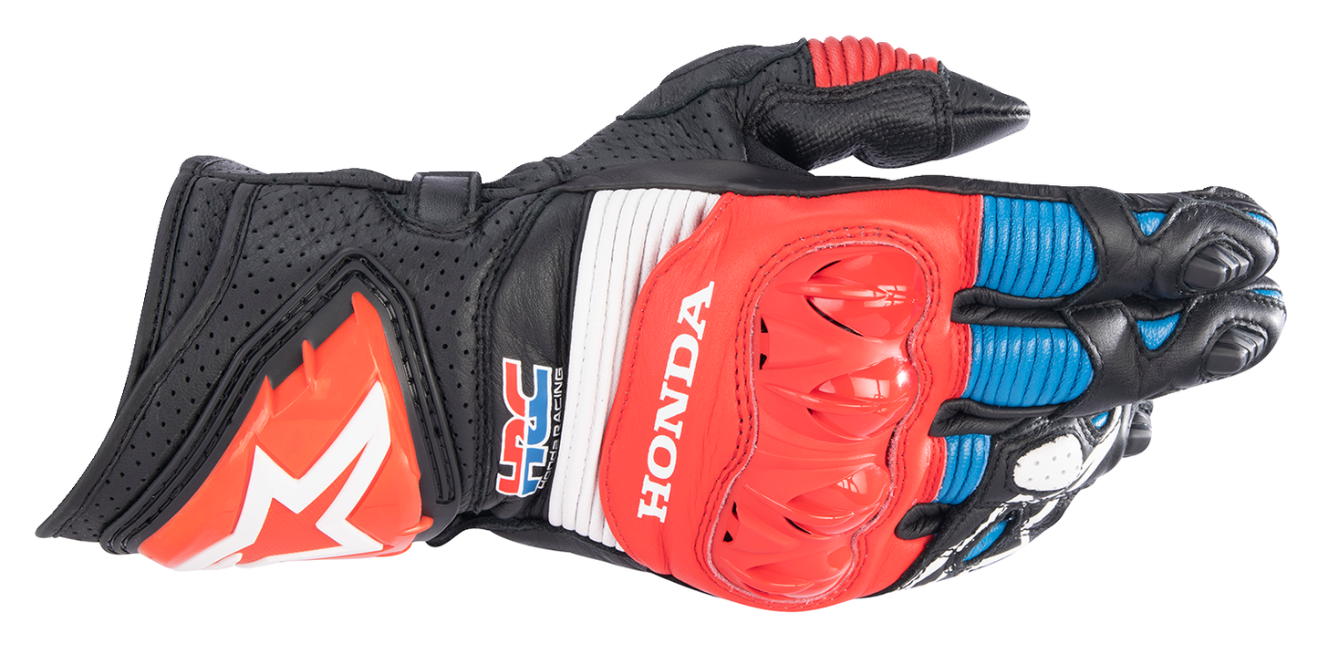 ALPINESTARS Honda GP Pro R3 Gloves - Black/Bright Red/Blue - Large 3556223-1317-L