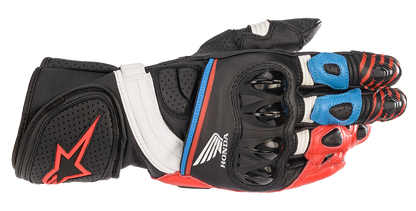 ALPINESTARS Honda GP Plus R v2 Gloves - Black/Bright Red/Blue - 3XL 3556321-1317-3X