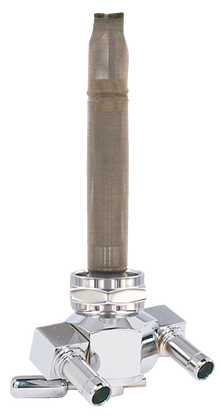PINGEL Power Flo™ Fuel Valve - 22 mm - Hex - 90° - Chrome 3311-D-CH