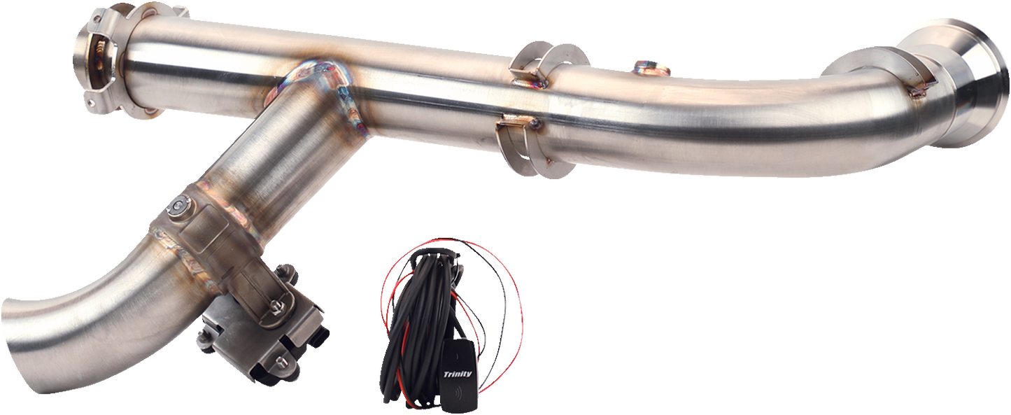 TRINITY RACING Side Piece Header Pipe - with Electronic Cutout TR-4180HP