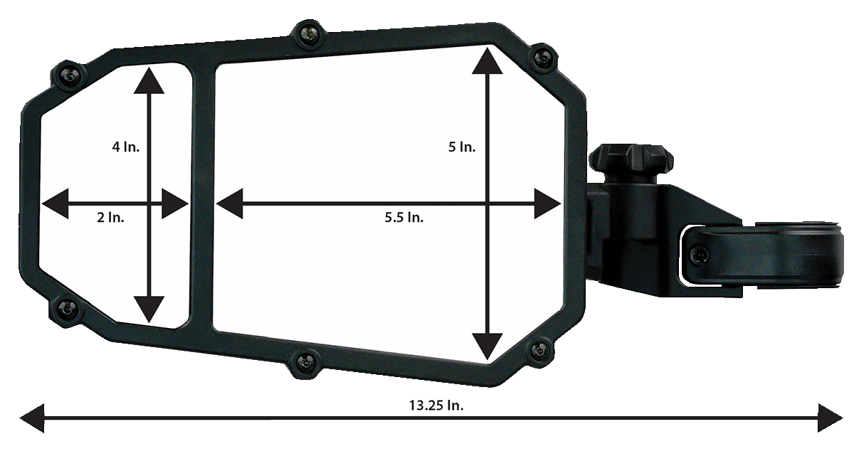 MOOSE OFFROAD Mirror - Side View - Octagon - Black MUTVMIR-ES2-CCS