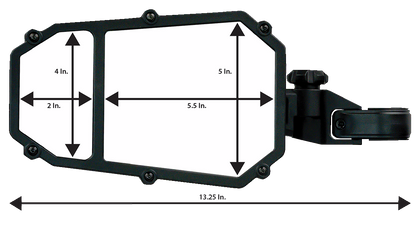 MOOSE OFFROAD Mirror - Side View - Octagon - Black MUTVMIR-ES2-CCS