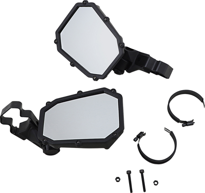 MOOSE OFFROAD Mirror - Elite Pro - Side View - Octagon - Black MEMIRKIT-ES2CCS
