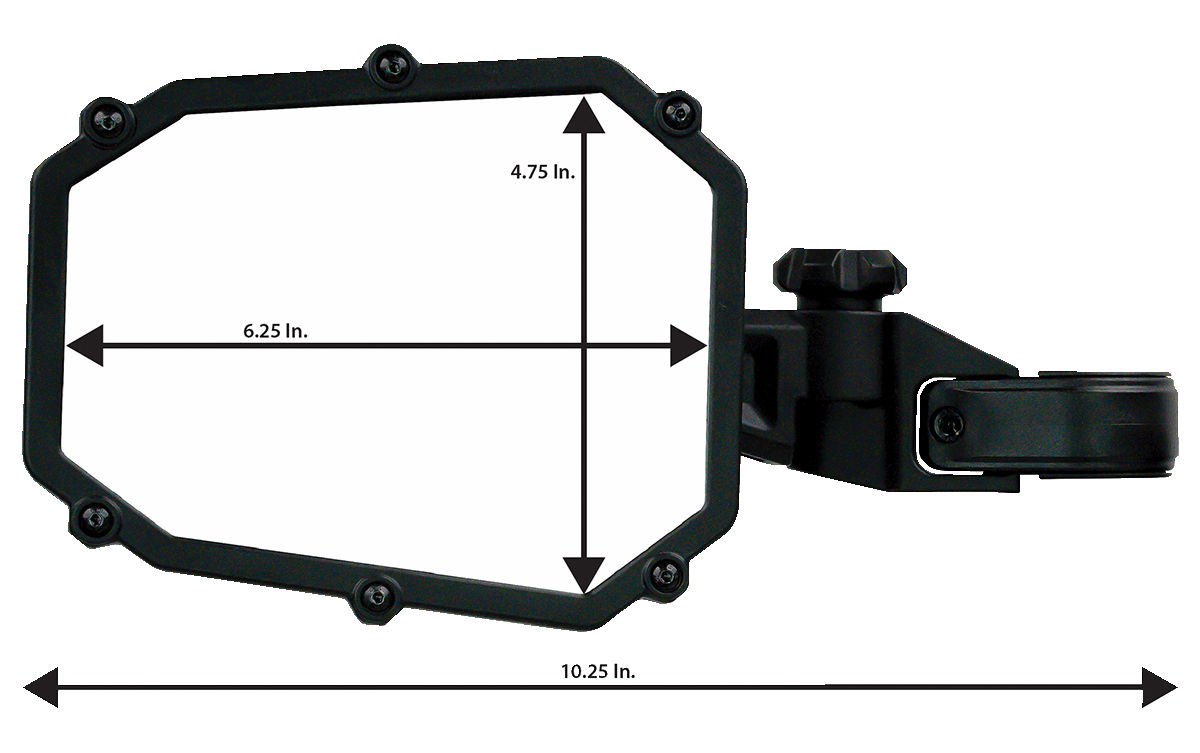 MOOSE OFFROAD Mirror - Side View - Octagon - Black MUTVMIR-ES1-CCS