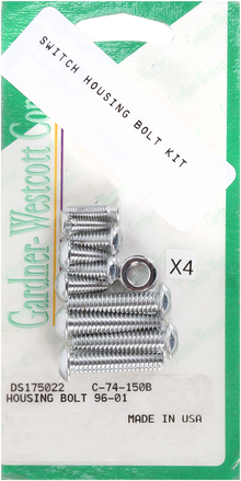 GARDNER-WESTCOTT Bolt Kit - Switch Housing - Socket-Head - Chrome C-74-150B