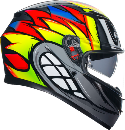 AGV K3 Helmet - Birdy 2.0 - Gray/Yellow/Red - Large 2118381004012L