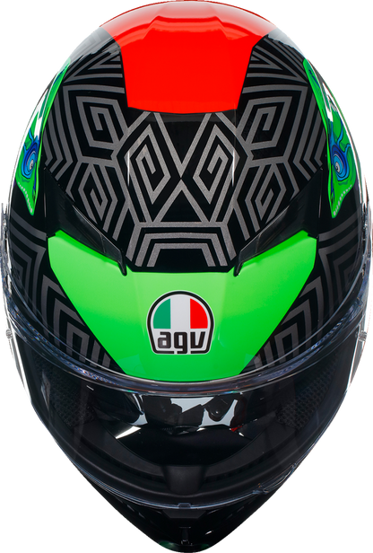AGV K3 Helmet - Kamaleon - Black/Red/Green - Small 2118381004013S