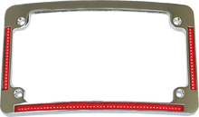 CUSTOM DYNAMICS License Plate Frame - Red/White LED - Chrome TF08-C