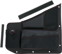 SHOW CHROME Kaliber Side Organizer - Driver and Passenger - Black w/ Red Stitching H44-7RED