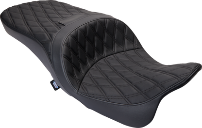 DRAG SPECIALTIES SEATS Freedom Seat - Vinyl - Double Diamond Black Stitch - FLH '09-'23 0801-1481