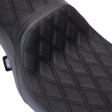 DRAG SPECIALTIES SEATS Predator 2-Up Seat - Vinyl - Double Diamond Black Stitch - w/o Backrest - FL '08-'23 0801-1490