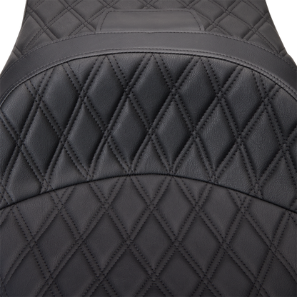 DRAG SPECIALTIES SEATS Freedom Seat - Vinyl - Double Diamond Black Stitch - FLH '09-'23 0801-1481