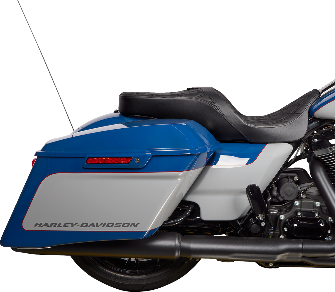 DRAG SPECIALTIES SEATS Freedom Seat - Vinyl - Double Diamond Black Stitch - FLH '09-'23 0801-1481