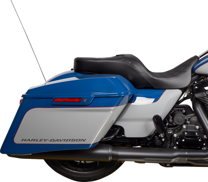 DRAG SPECIALTIES SEATS Freedom Seat - Vinyl - Double Diamond Black Stitch - FLH '09-'23 0801-1481