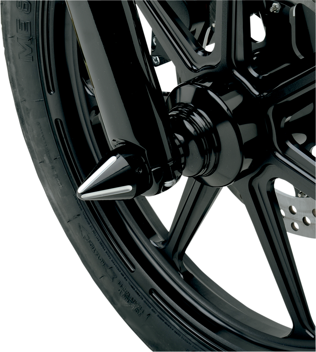 LA CHOPPERS Axle Caps - Spike - Black Cut - Pair LA-7813-00B