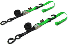 Tie Down Cam Sec Hook Soft Tye 1"X6' Black/Green Pair