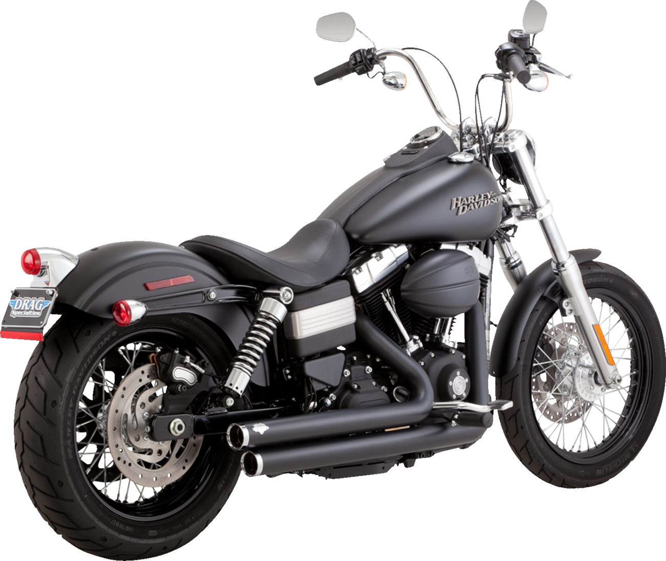 VANCE & HINES Big Shots Staggered Exhaust System - Matte Black 47958