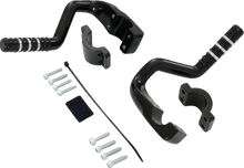 SHOW CHROME Adjustable Highway Pegs - Satin Black with Contrast Cut - Can-Am 41-422