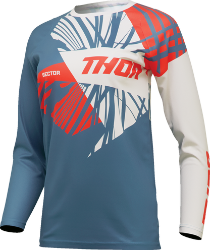 THOR Women's Sector Split Jersey - Blue Steel/Vintage White - Medium 2911-0296