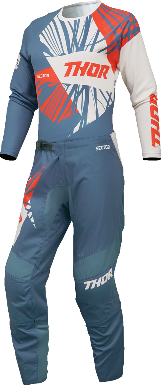THOR Women's Sector Split Jersey - Blue Steel/Vintage White - Large 2911-0297