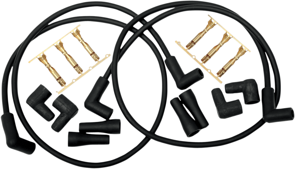 COMPU-FIRE 8 mm Spark Plug Wire Kit - Single Plug - 4-Wire - Black 40200
