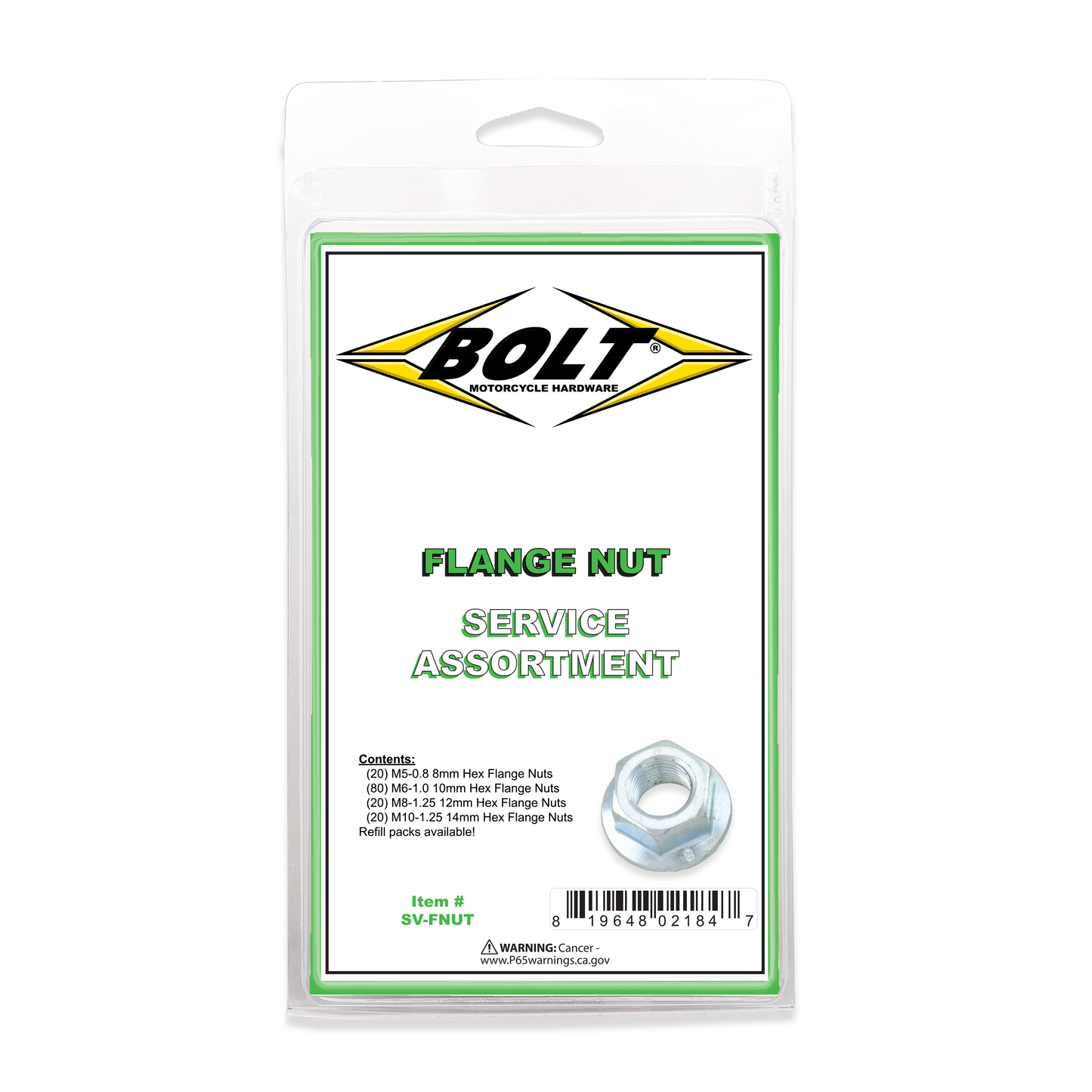 Flange Nut Assortment 140 Piece Kit