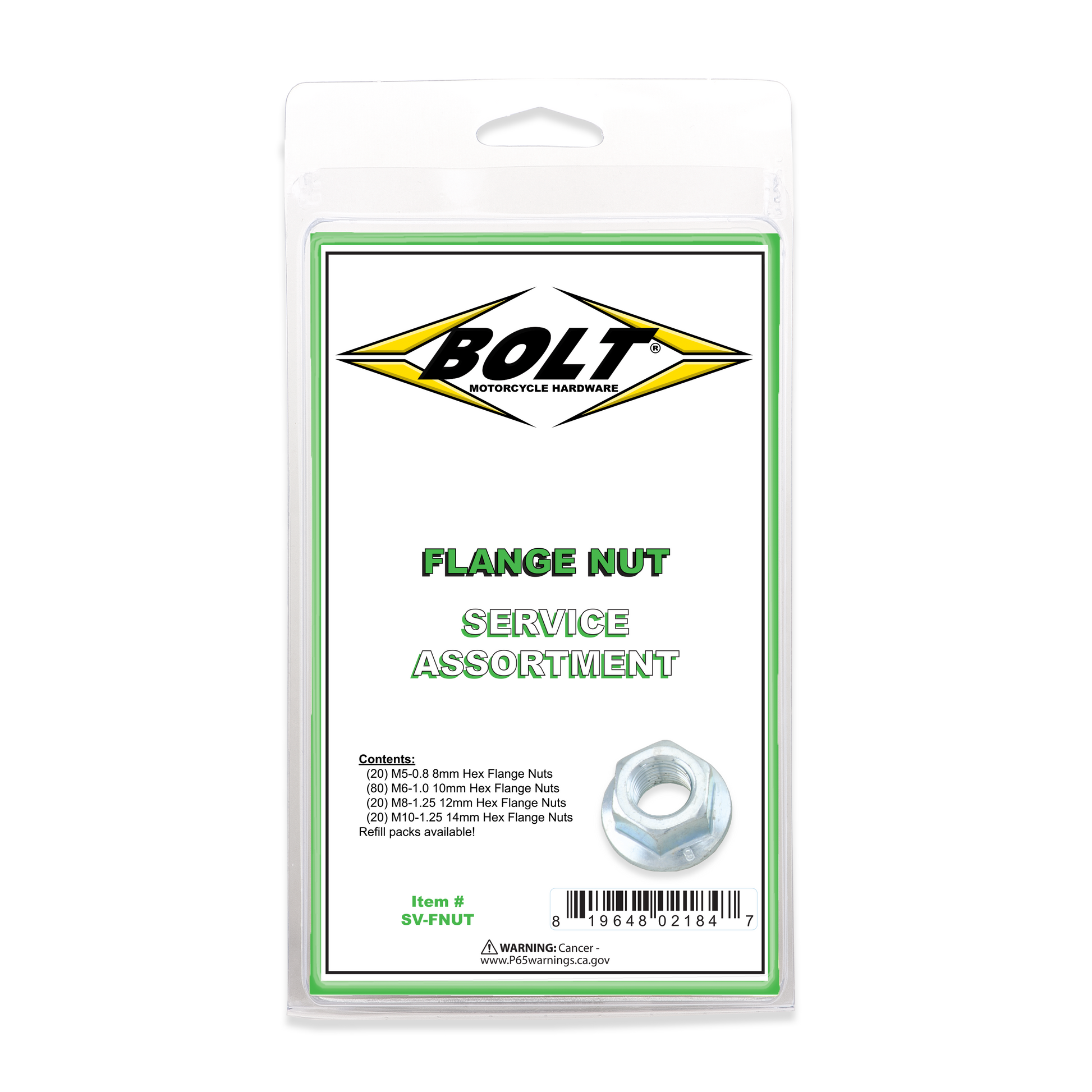 Flange Nut Assortment 140 Piece Kit