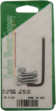 GARDNER-WESTCOTT Bolt Kit - CV Carburetor - Top Cover - Socket-Head - Chrome P-61-37
