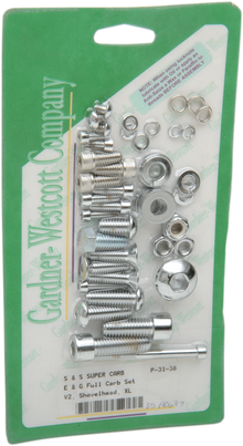 GARDNER-WESTCOTT Bolt Kit - S&S E/G Carburetor - Body/Air Cleaner - Socket-Head - Chrome P-31-38