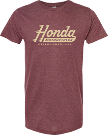 HONDA APPAREL Honda Established T-Shirt - Heather Burgundy - Small NP23S-M2294-S