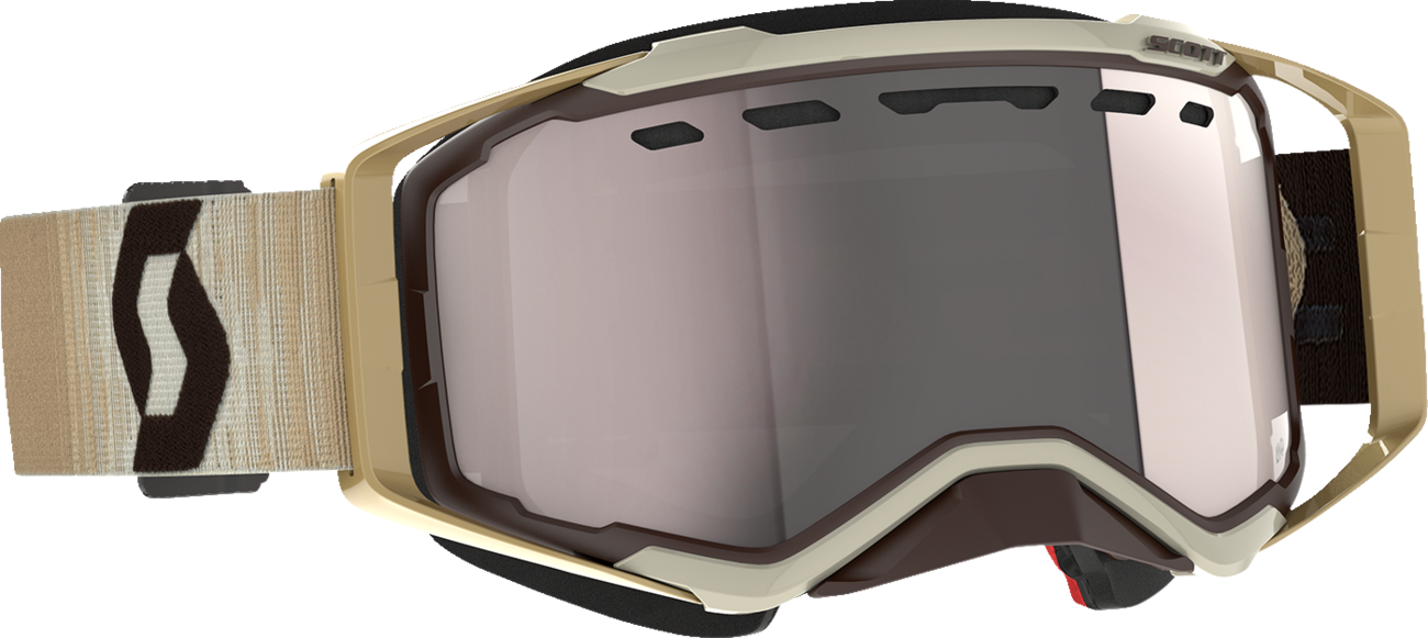 SCOTT Prospect Snow Cross Goggle - Beige/Brown - Dual Pane - Enhancer Silver Chrome Lens 272846-1074313