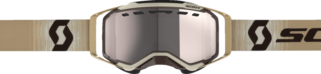SCOTT Prospect Snow Cross Goggle - Beige/Brown - Dual Pane - Enhancer Silver Chrome Lens 272846-1074313