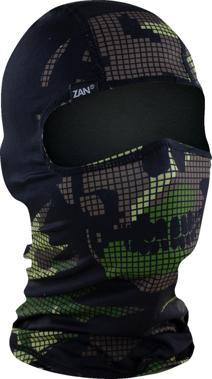 ZAN HEADGEAR Polyester Balaclava - Digi Woodland Camo Skull WBP594