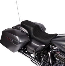 DRAG SPECIALTIES SEATS Predator 2-Up Seat - Vinyl - Double Diamond - w/o Backrest - FLH/FLTR '08-'23 0801-1500