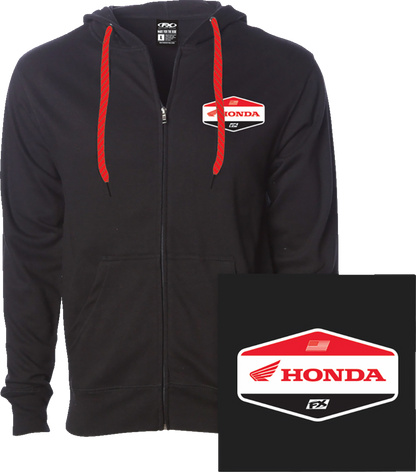 FACTORY EFFEX Honda Stadium Zip-Up Hoodie - Black - Large 27-88304