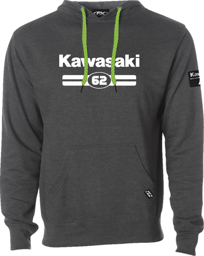 FACTORY EFFEX Kawasaki Sixty Two Pullover Hoodie - Heather Charcoal - Medium 27-88102