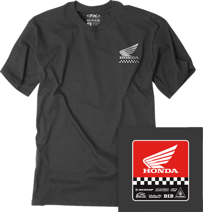 FACTORY EFFEX Honda Starting Line T-Shirt - Heather Charcoal - Large 27-87304