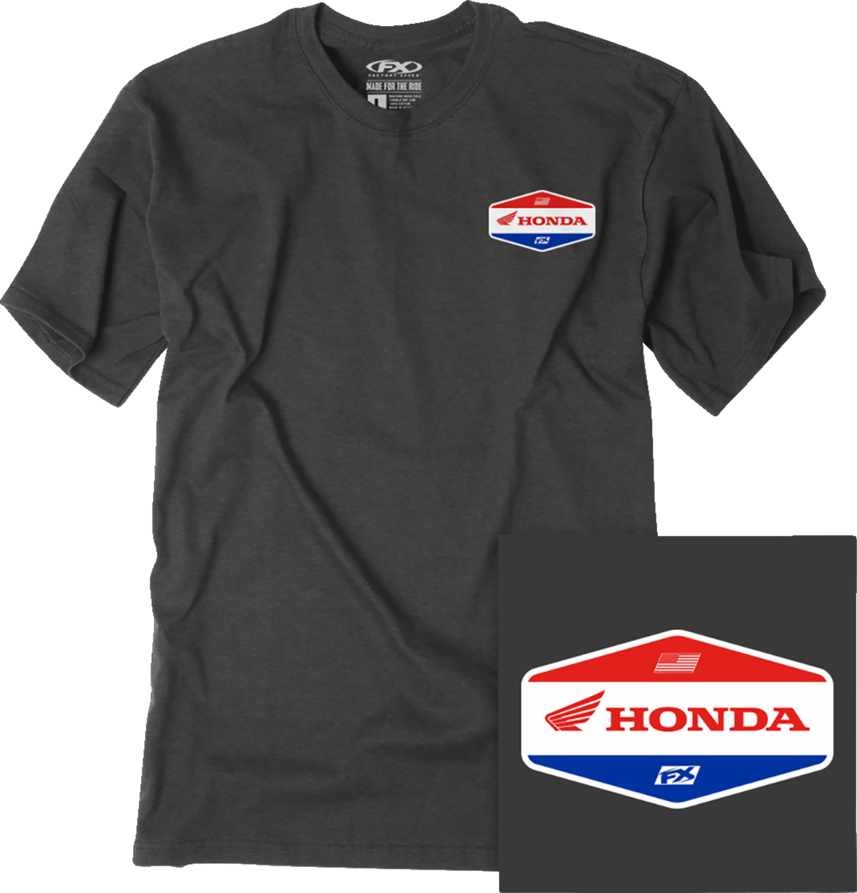 FACTORY EFFEX Honda Stadium T-Shirt - Heather Charcoal - XL 27-87336