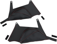 SHOW CHROME Dual Side Tank Pouch - Ballistic w/ Red Stitch - Ryker H40-401CRED
