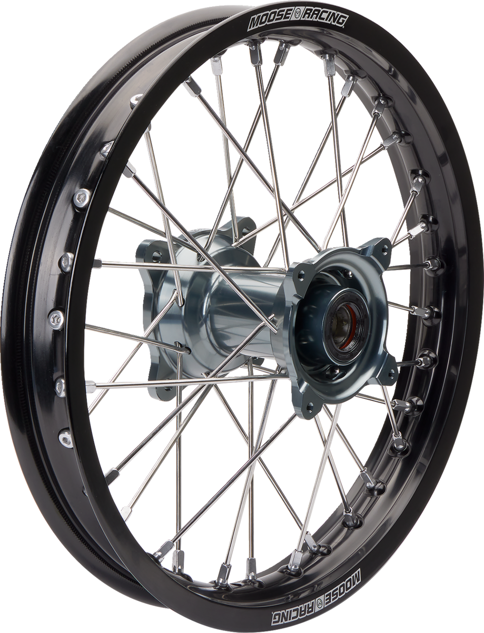 MOOSE OFFROAD Wheel Assembly - SX-1 - Complete - Rear - Black Wheel/Gray Hub - 16x1.85 - SX/TC 85 MR-18516-BKGY