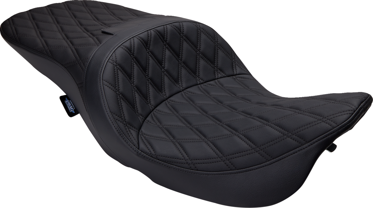 DRAG SPECIALTIES SEATS Freedom Seat - Vinyl - Double Diamond Black Stitch - FLH '97-'07 08011504-4676B