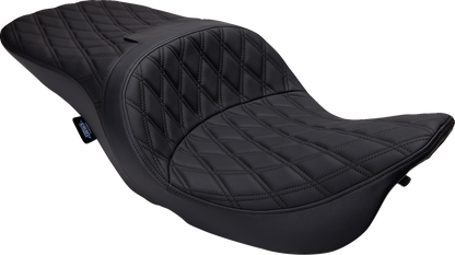 DRAG SPECIALTIES SEATS Freedom Seat - Vinyl - Double Diamond Black Stitch - FLH '97-'07 08011504-4676B