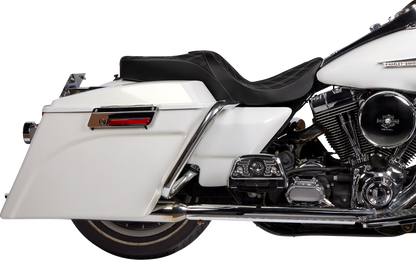 DRAG SPECIALTIES SEATS Freedom Seat - Vinyl - Double Diamond Silver Stitch - FLH '97-'07 08011506-4676C